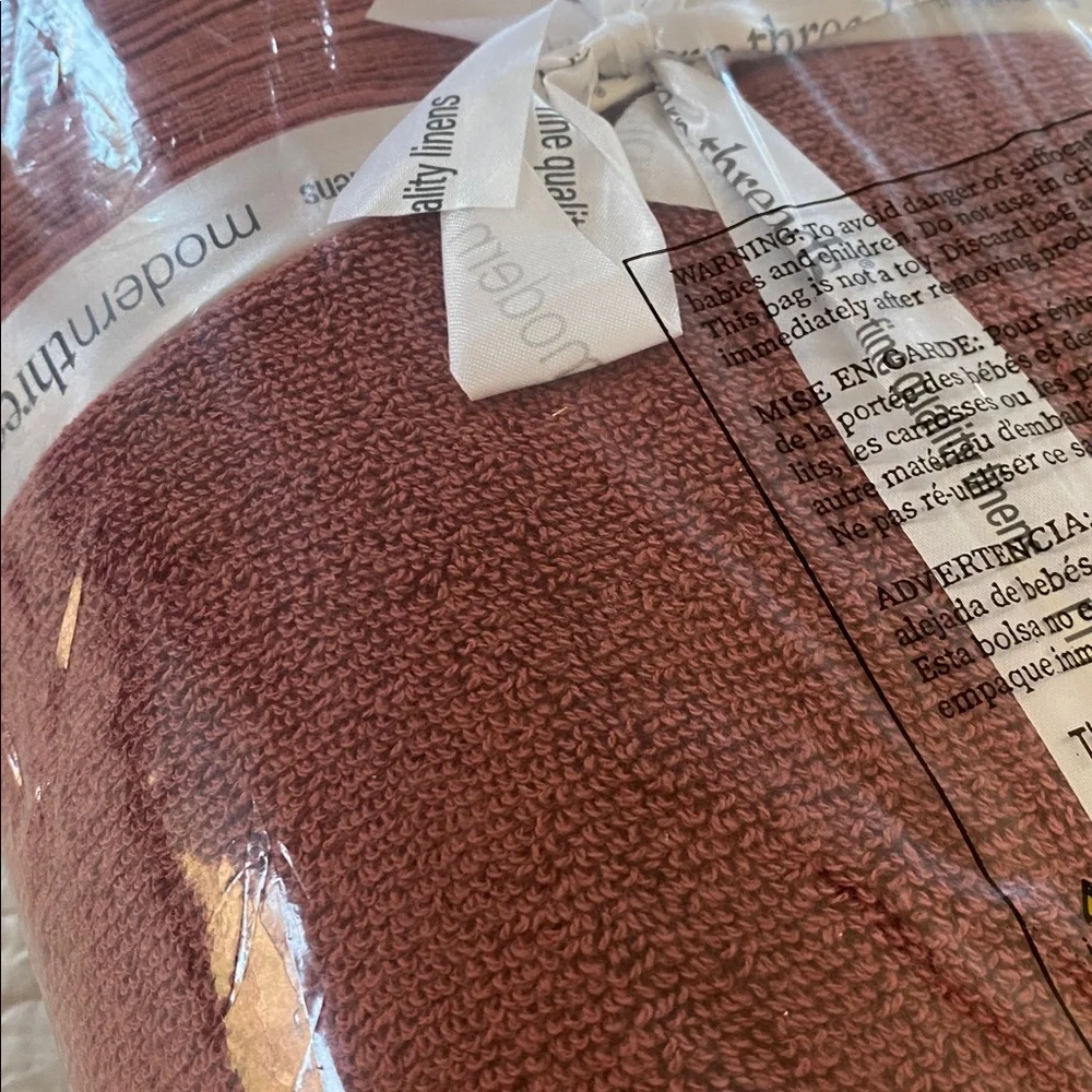 Cotton Towels Ophelia Jacquard rust color - Picture 4 of 4